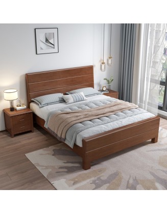 Solid wood 1.8m double bed master bedroom furniture high box storage wedding bed