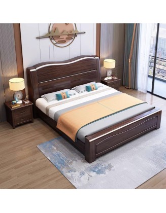 Solid wood bed for home use double adult master bedroom king size bed