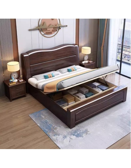 Solid wood bed for home use double adult master bedroom king size bed