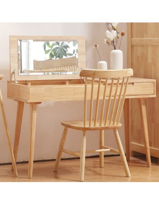 Simple household Scandinavian solid wood small household dresser makeup table