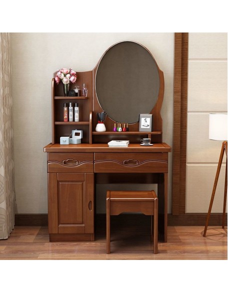 Solid wood dressing table modern simple multifunctional storage makeup table