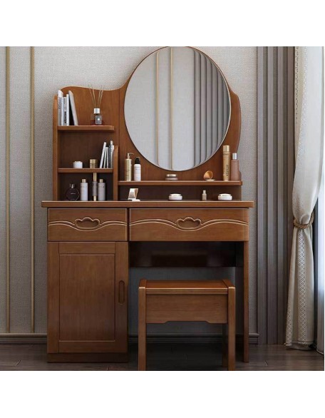 Solid wood dressing table modern simple multifunctional storage makeup table