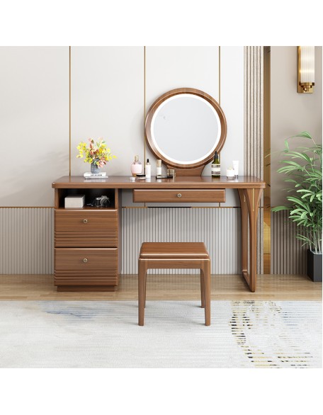 Bedroom solid wood dressing table light luxury small makeup table storage cabinet all in one dressing table