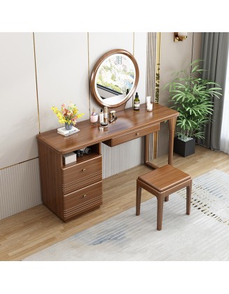 Bedroom solid wood dressing table light luxury small makeup table storage cabinet all in one dressing table