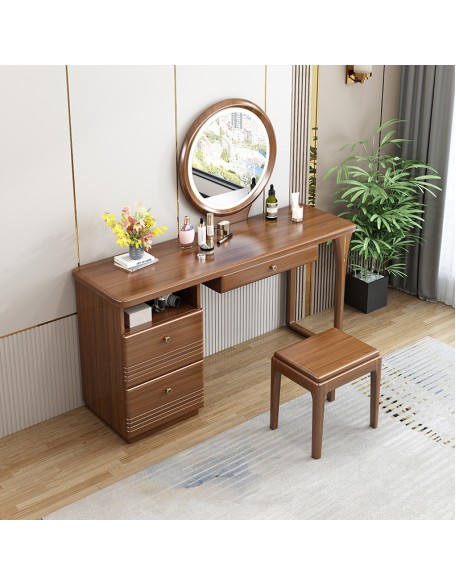 Bedroom solid wood dressing table light luxury small makeup table storage cabinet all in one dressing table