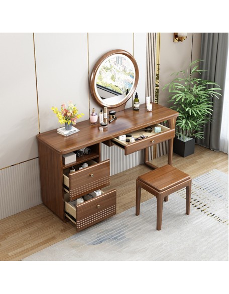 Bedroom solid wood dressing table light luxury small makeup table storage cabinet all in one dressing table