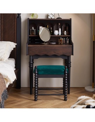 French vintage solid wood dresser small bedroom modern minimalist bedside table shelf