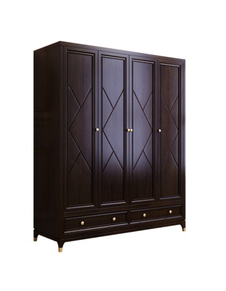 Solid Wood Wardrobe Modern Simple Bedroom Sets Combination Cherry Wood Furniture Large Wardrobe