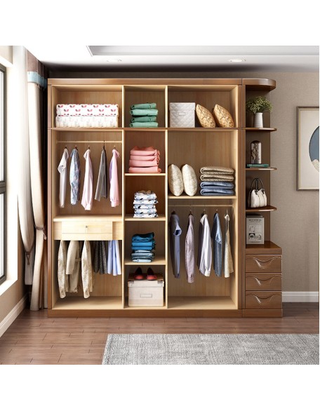 Bedroom solid wood large capacity storage organiser wardrobe