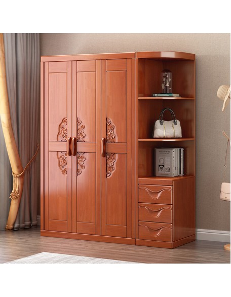 Chinese solid wood wardrobe with open door and large capacity storage wardrobe