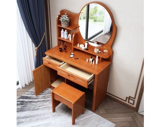 Solid wood dressing table modern simple multifunctional storage makeup table