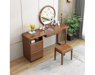 Bedroom solid wood dressing table light luxury small makeup table storage cabinet all in one dressing table