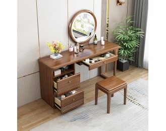 Bedroom solid wood dressing table light luxury small makeup table storage cabinet all in one dressing table
