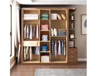 Bedroom solid wood large capacity storage organiser wardrobe