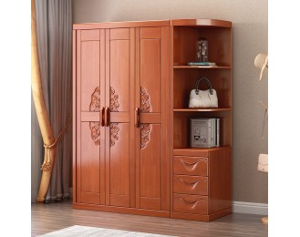 Chinese solid wood wardrobe with open door and large capacity storage wardrobe